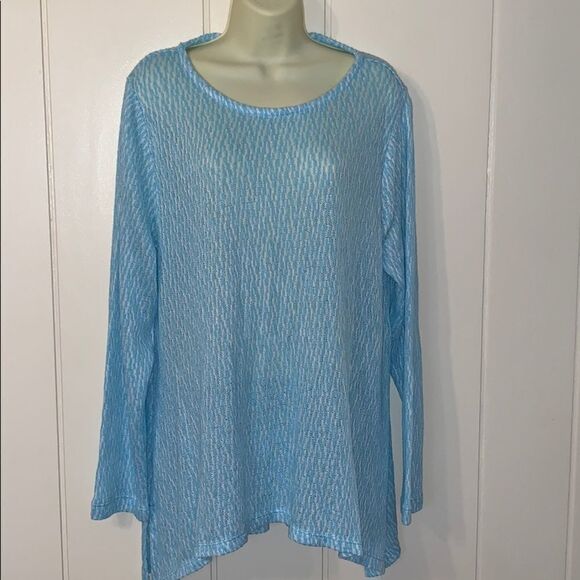 NWT Chelsea & Theodore blue & white tunic sweater - Picture 1 of 8
